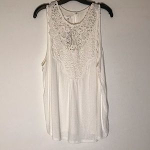 Maurices tank with crochet bib keyhole back detail